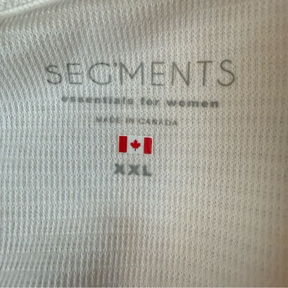 Segments V-Neck Ribbed 3/4 Sleeve Top Ivory Modal Basic Capsule Canada Sz XXL - Picture 6 of 8